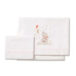 Triptico Sábanas cuna de 120*60 Elefante Bco/Rs*INTERBABY Clearance