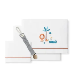 INTERBABY Ropa De Cuna-Triptico Sábanas cuna de 120*60 Leon con Broche