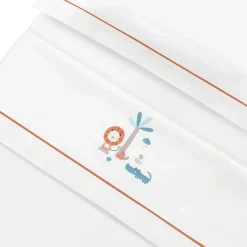 INTERBABY Ropa De Cuna-Triptico Sábanas cuna de 120*60 Leon con Broche