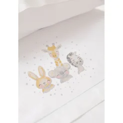 INTERBABY Ropa De Cuna-Triptico Sábanas cuna de 120*60 Acuarela Bco/gris