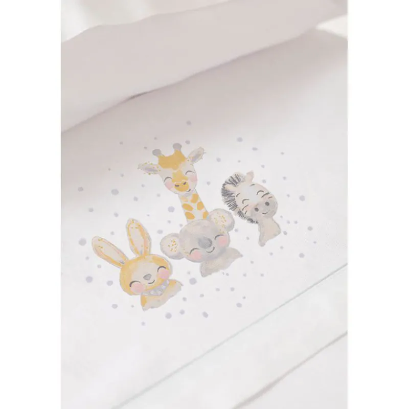 INTERBABY Ropa De Cuna-Triptico Sábanas cuna de 120*60 Acuarela Bco/gris