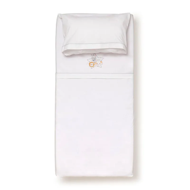 Triptico Sábanas cuna de 120*60 Animalitos Bco/Gri*INTERBABY Sale