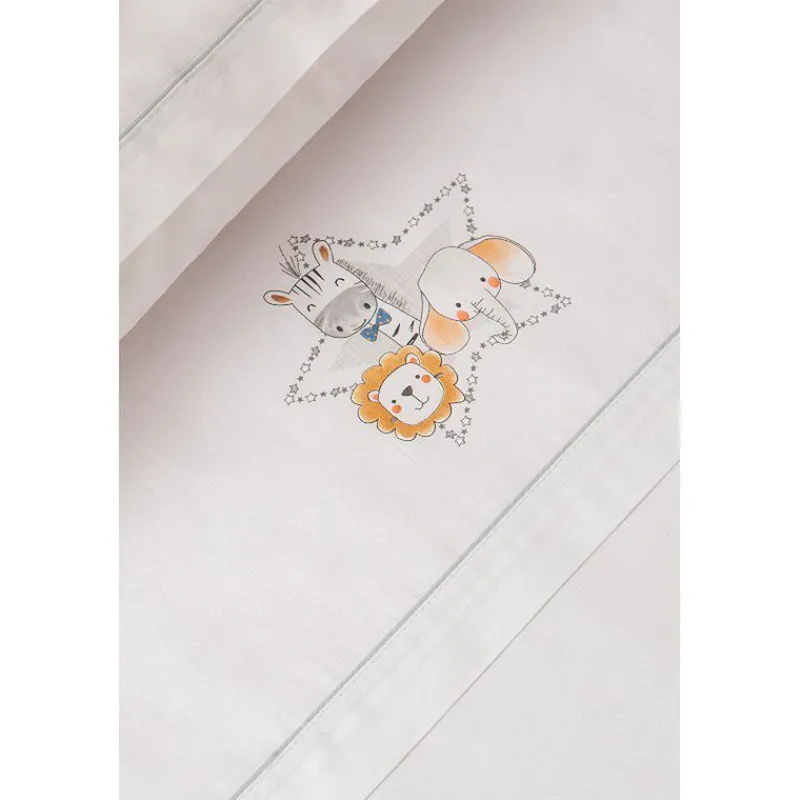 Triptico Sábanas cuna de 120*60 Animalitos Bco/Gri*INTERBABY Sale