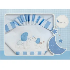 Triptico Sábanas para cuna de 120*60 Perrito Azul*INTERBABY Clearance