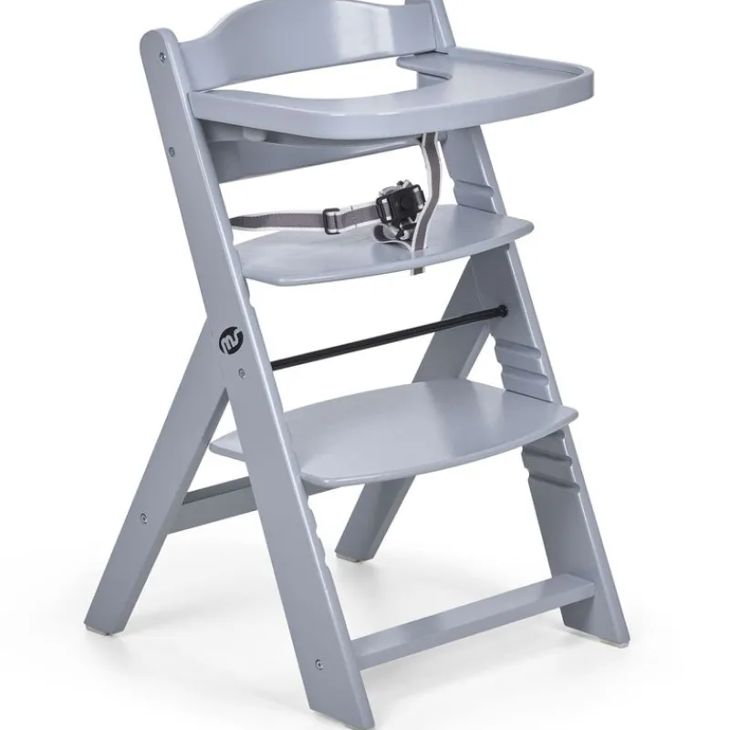 Trona madera gris con cojín Full Rosa*MS Outlet