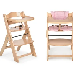 Trona madera plegable con cojín Full Rosa*MS Best