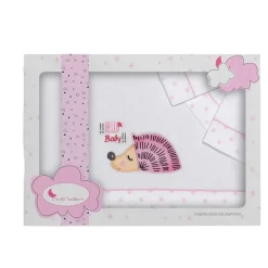 Tríptico Sábanas Cuna 60*120 cm Erizo Rosa*INTERBABY Discount