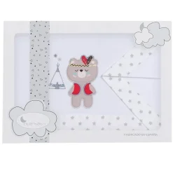 INTERBABY Ropa De Cuna-Tríptico Sábanas60*120 Indio Rojo