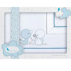 INTERBABY Ropa De Cuna-Tríptico Sábanas Para Cuna 60*120 Patito Azul