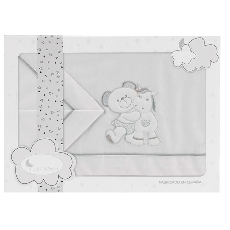 Tríptico Sábanas Para Cuna 60*120 Pony Gris*INTERBABY Hot