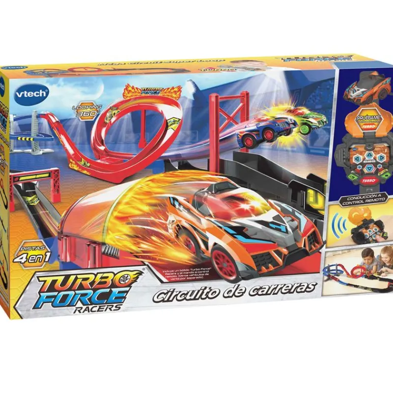 VTECH Vehículos, Trenes Y Parkings-Turbo Force Racers Circuito de Carreras