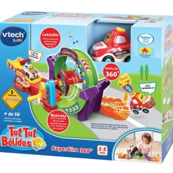 VTECH Vehículos, Trenes Y Parkings-Tut Tut Bólidos Supergiro 360º + Coche Carreras