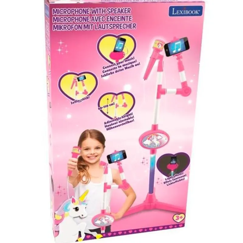 Unicornio Micrófono con Pie Luminoso y Altavoz*LEXIBOOK Hot