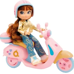 FAMOSA Muñecas-Unique Eyes y su Scooter Surtido