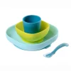Vajilla 4 pzas Silicona Celeste*BEABA