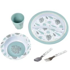 BEABA Vajillas Infantiles-Vajilla de 5 piezas Azul