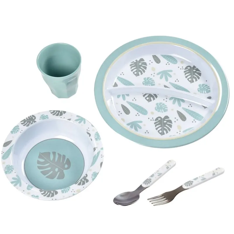 BEABA Vajillas Infantiles-Vajilla de 5 piezas Azul