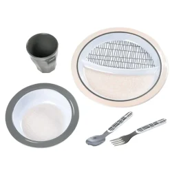 BEABA Vajillas Infantiles-Vajilla de 5 piezas Rosa