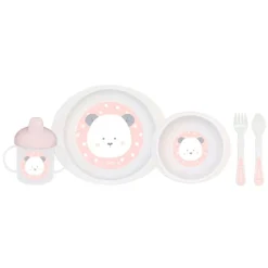 SARO Vajillas Infantiles-Vajilla Para Microondas 5 Piezas Pink