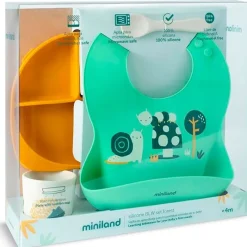 MINILAND Vajillas Infantiles-Vajilla Silicona BLW Garden