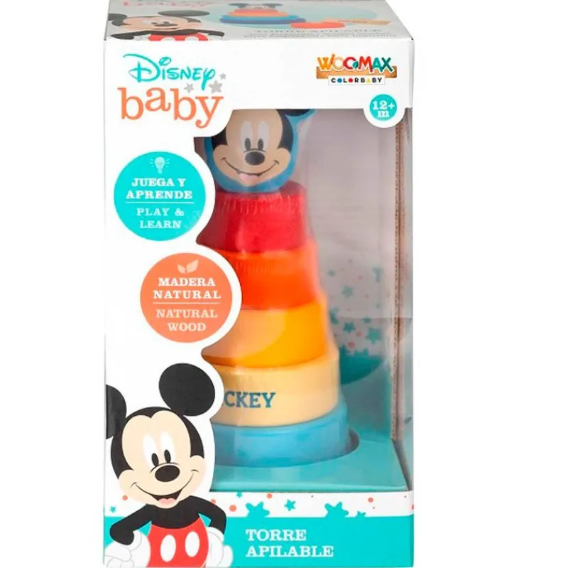 COLOR BABY Primera Infancia Y Preescolar|Juegos De Madera-Woomax Disney Baby Torre Apilable Surtida
