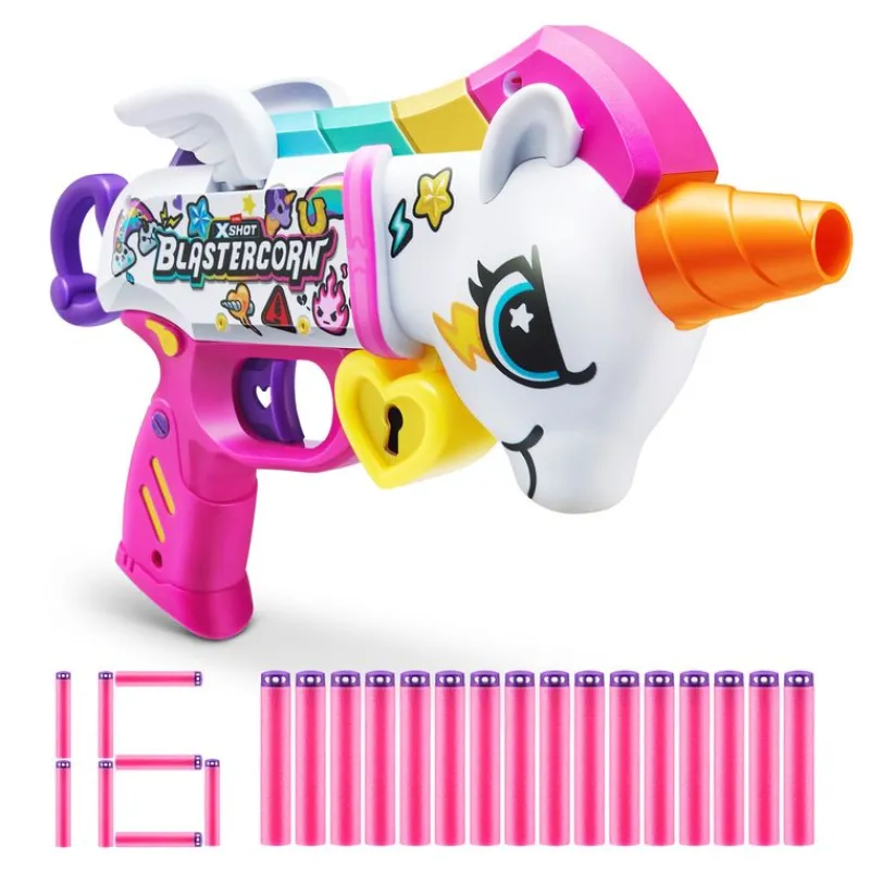 ZURU Juegos Y Juguetes De Imitación-X-Shot Lanzador Blastercorn Unicorn Heartbreaker